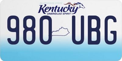 KY license plate 980UBG
