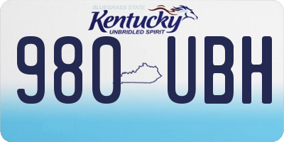 KY license plate 980UBH