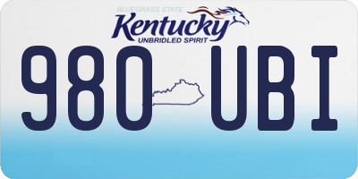 KY license plate 980UBI