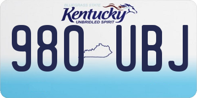 KY license plate 980UBJ