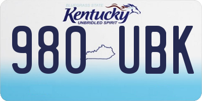 KY license plate 980UBK