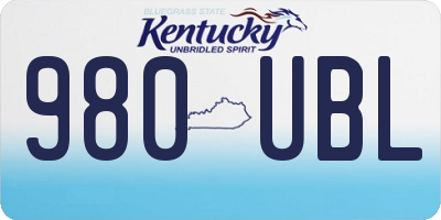 KY license plate 980UBL