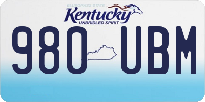 KY license plate 980UBM