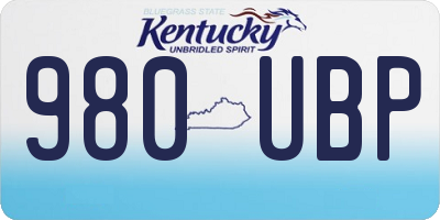 KY license plate 980UBP