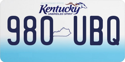 KY license plate 980UBQ