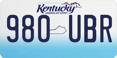 KY license plate 980UBR