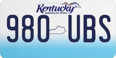 KY license plate 980UBS