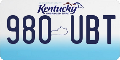 KY license plate 980UBT