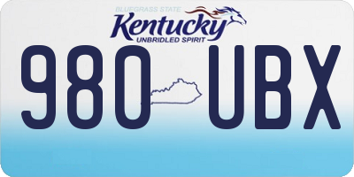 KY license plate 980UBX