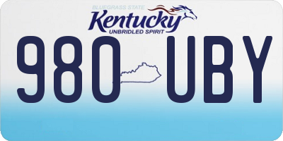 KY license plate 980UBY