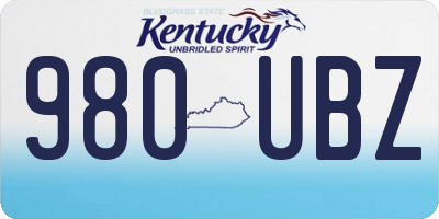 KY license plate 980UBZ