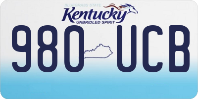 KY license plate 980UCB