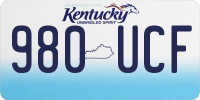 KY license plate 980UCF