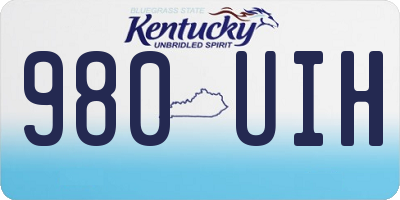 KY license plate 980UIH