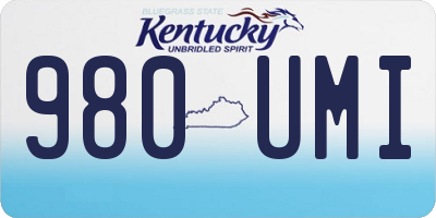 KY license plate 980UMI