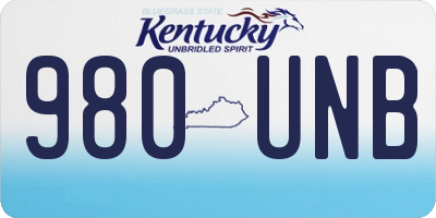 KY license plate 980UNB