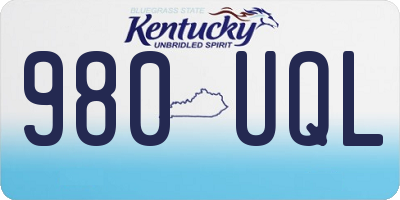 KY license plate 980UQL