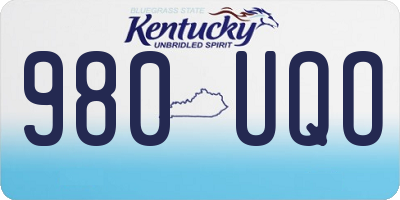 KY license plate 980UQO