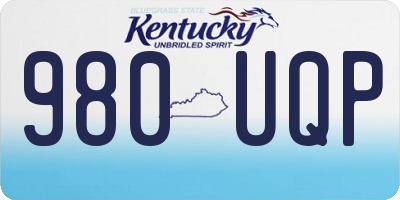 KY license plate 980UQP