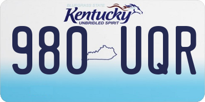 KY license plate 980UQR