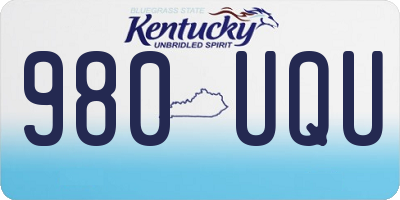 KY license plate 980UQU