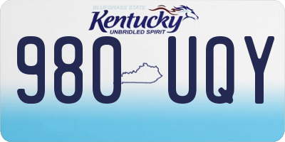 KY license plate 980UQY