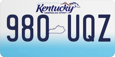 KY license plate 980UQZ