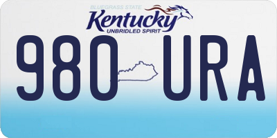 KY license plate 980URA