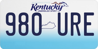 KY license plate 980URE