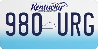 KY license plate 980URG