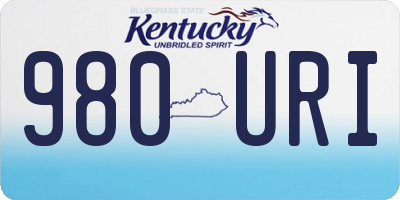 KY license plate 980URI