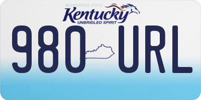 KY license plate 980URL