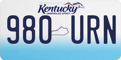 KY license plate 980URN
