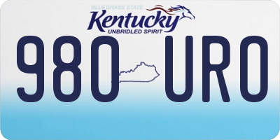 KY license plate 980URO