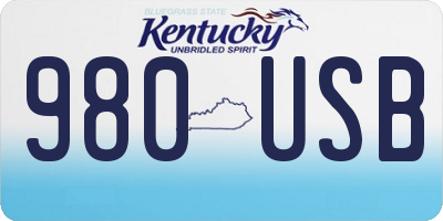 KY license plate 980USB