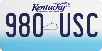 KY license plate 980USC