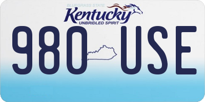 KY license plate 980USE
