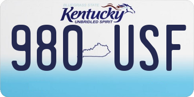 KY license plate 980USF