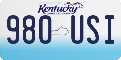 KY license plate 980USI