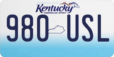 KY license plate 980USL