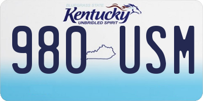 KY license plate 980USM
