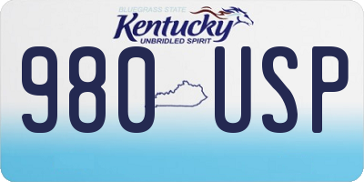 KY license plate 980USP