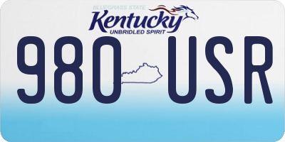 KY license plate 980USR