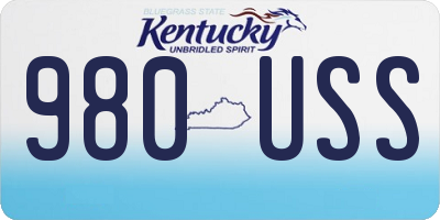 KY license plate 980USS