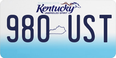 KY license plate 980UST