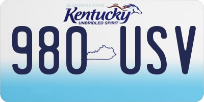 KY license plate 980USV