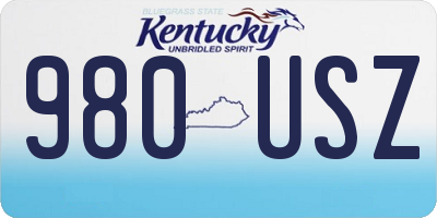 KY license plate 980USZ