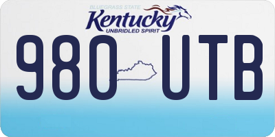 KY license plate 980UTB