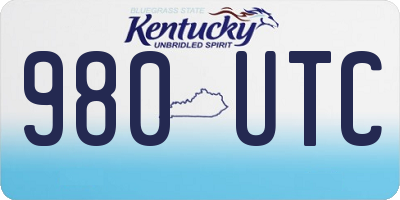 KY license plate 980UTC