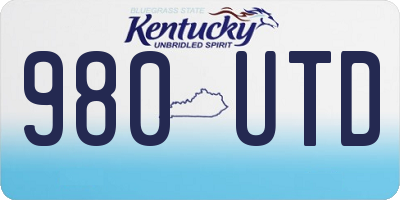KY license plate 980UTD